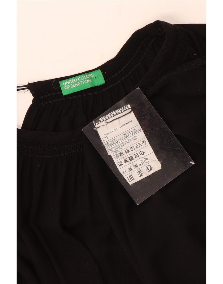 Bluză supradimensionată pentru femei Benetton UK 16 Large Black Viscose
