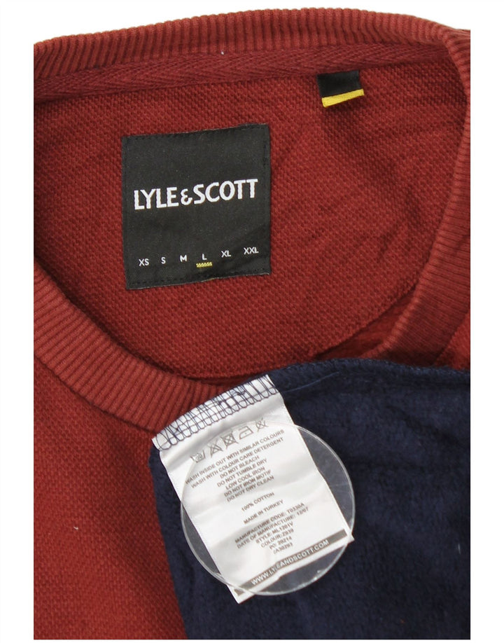 Hanorac pentru bărbați Lyle & Scott Pulover mare, albastru bleumarin, bumbac color bloc