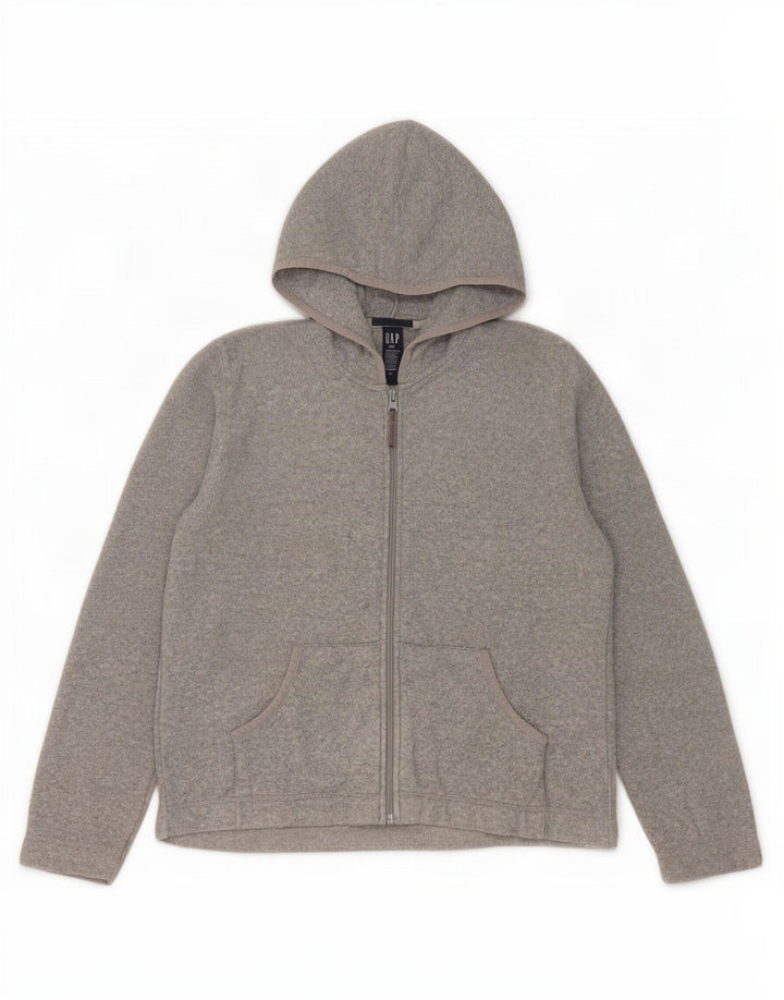 Gap Womens Hooded Oversized Fleece Jacket UK 10 Small Grey Polyester
