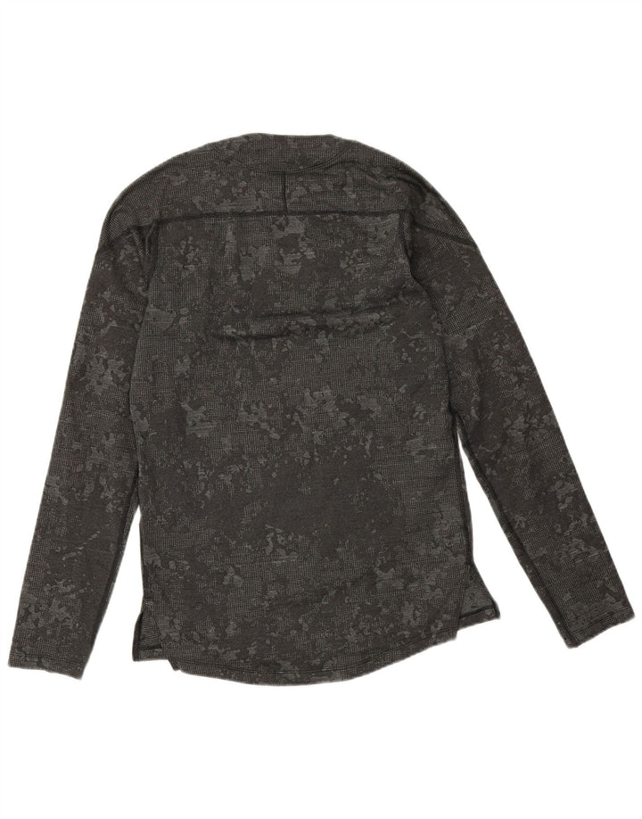 Nike Dri Fit Slim Fit Top cu mânecă lungă, gri mic, poliester camuflaj