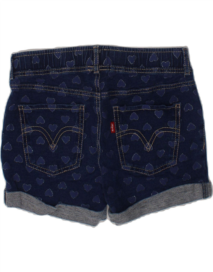 LEVI'S Girls Abstract Pattern Casual Shorts 11-12 Years W26  Navy Blue Vintage Levi's and Second-Hand Levi's from Messina Hembry 