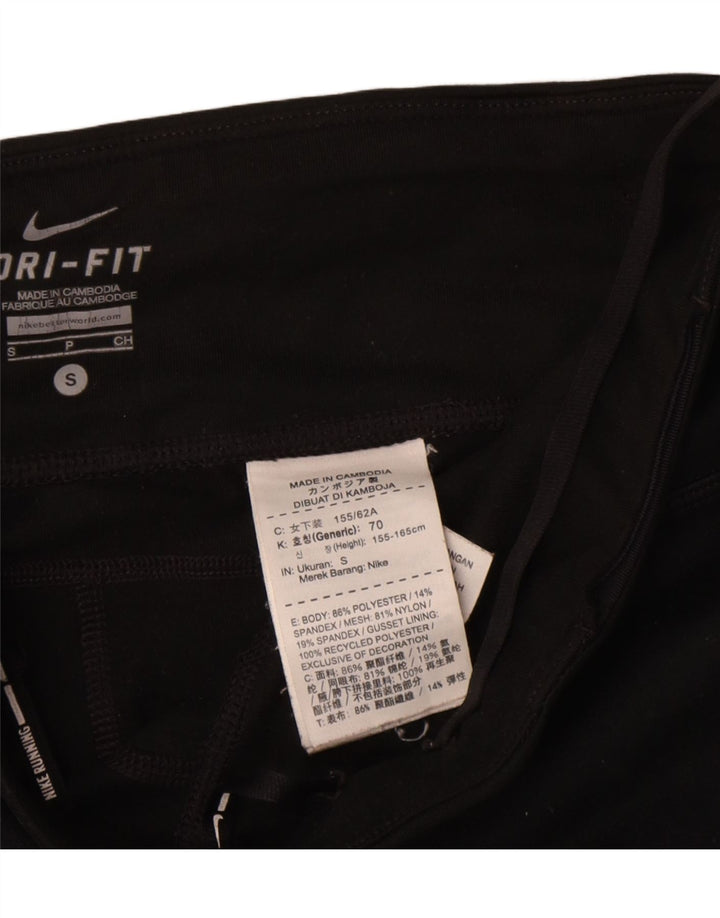 Leggings capri Nike Dri Fit pentru femei UK 10 Poliester negru mic