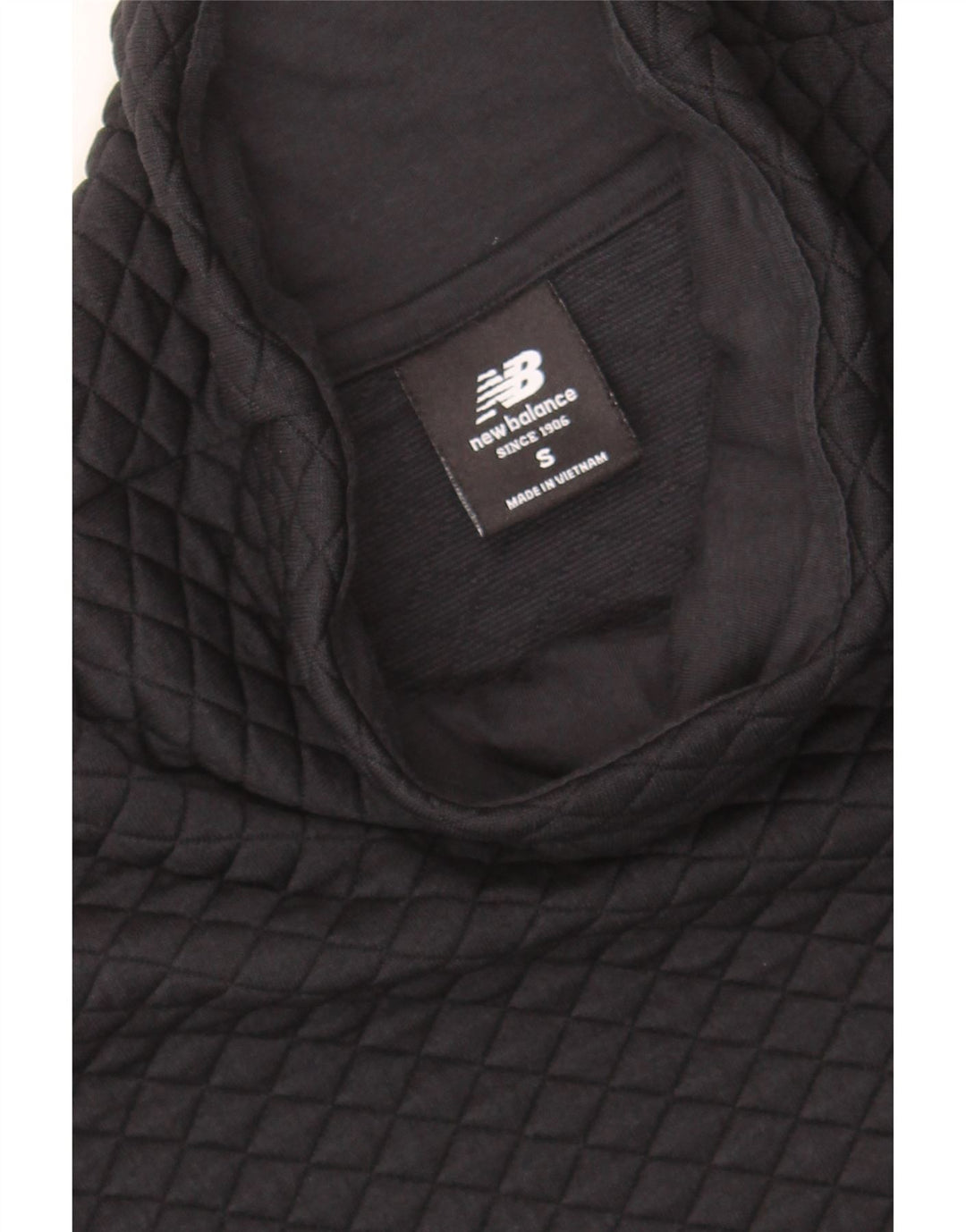 NEW BALANCE Womens Oversized Crop Sweatshirt Jumper UK 10 Small Black Vintage New Balance and Second-Hand New Balance from Messina Hembry 
