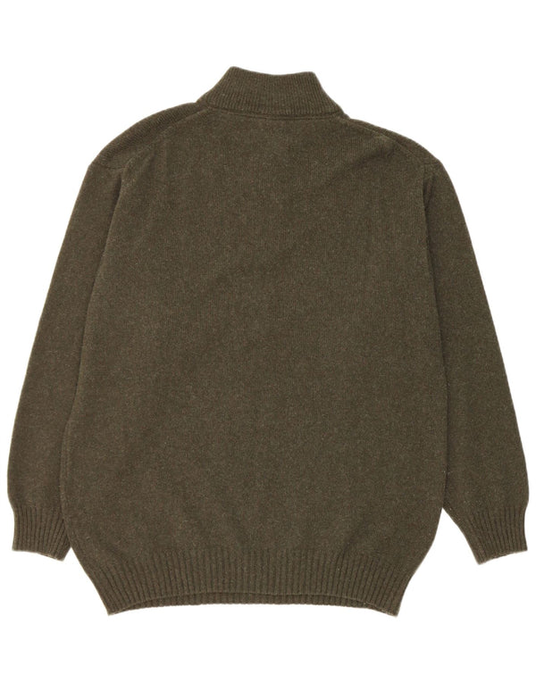 Murphy & Nye Pulover pentru bărbați, cu fermoar, cu gât, XL, lână verde
