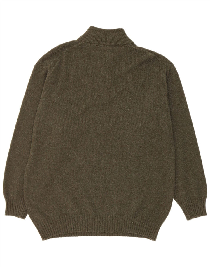 Murphy & Nye Pulover pentru bărbați, cu fermoar, cu gât, XL, lână verde