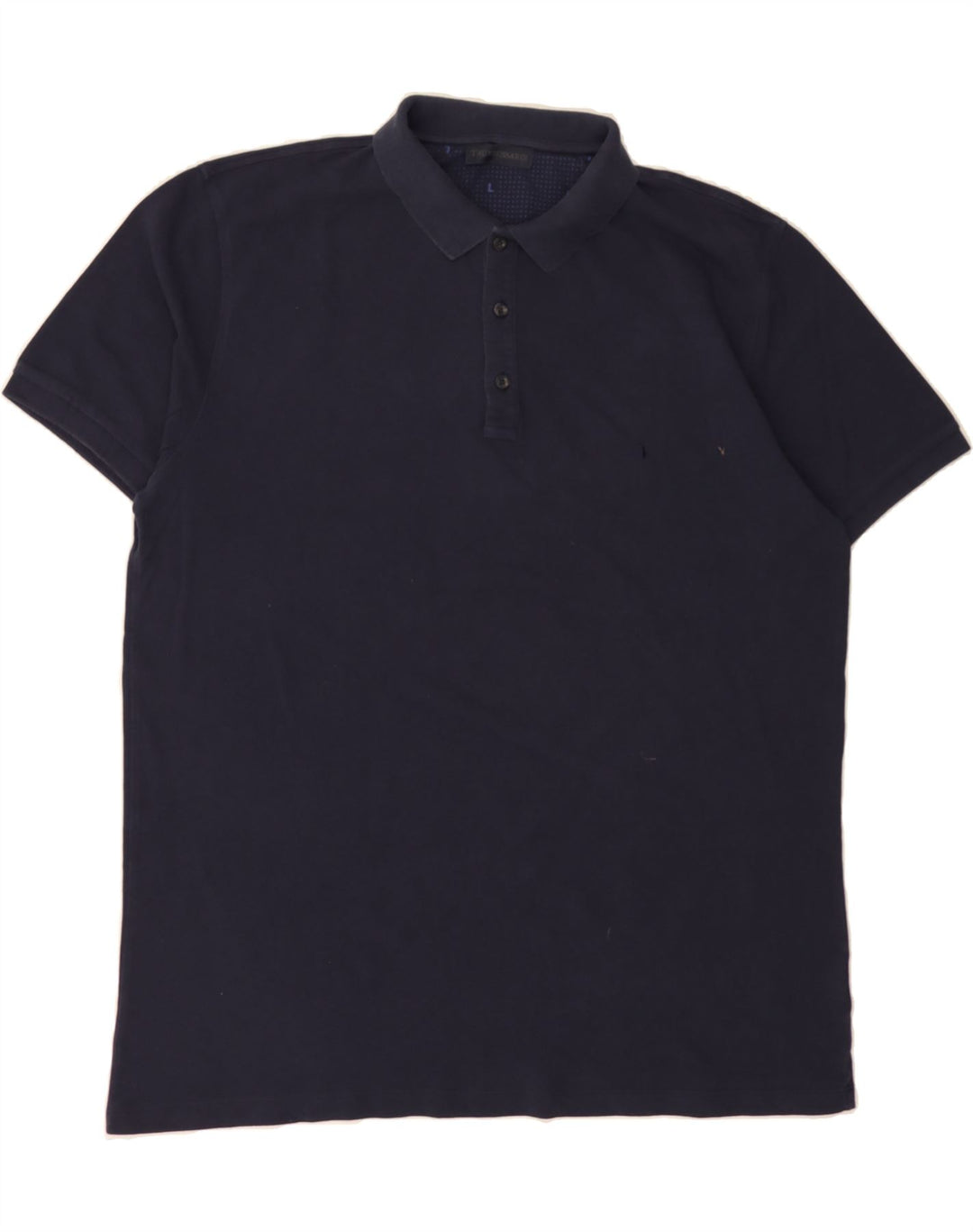 TRUSSARDI Mens Polo Shirt XL Navy Blue Cotton Vintage Trussardi and Second-Hand Trussardi from Messina Hembry 