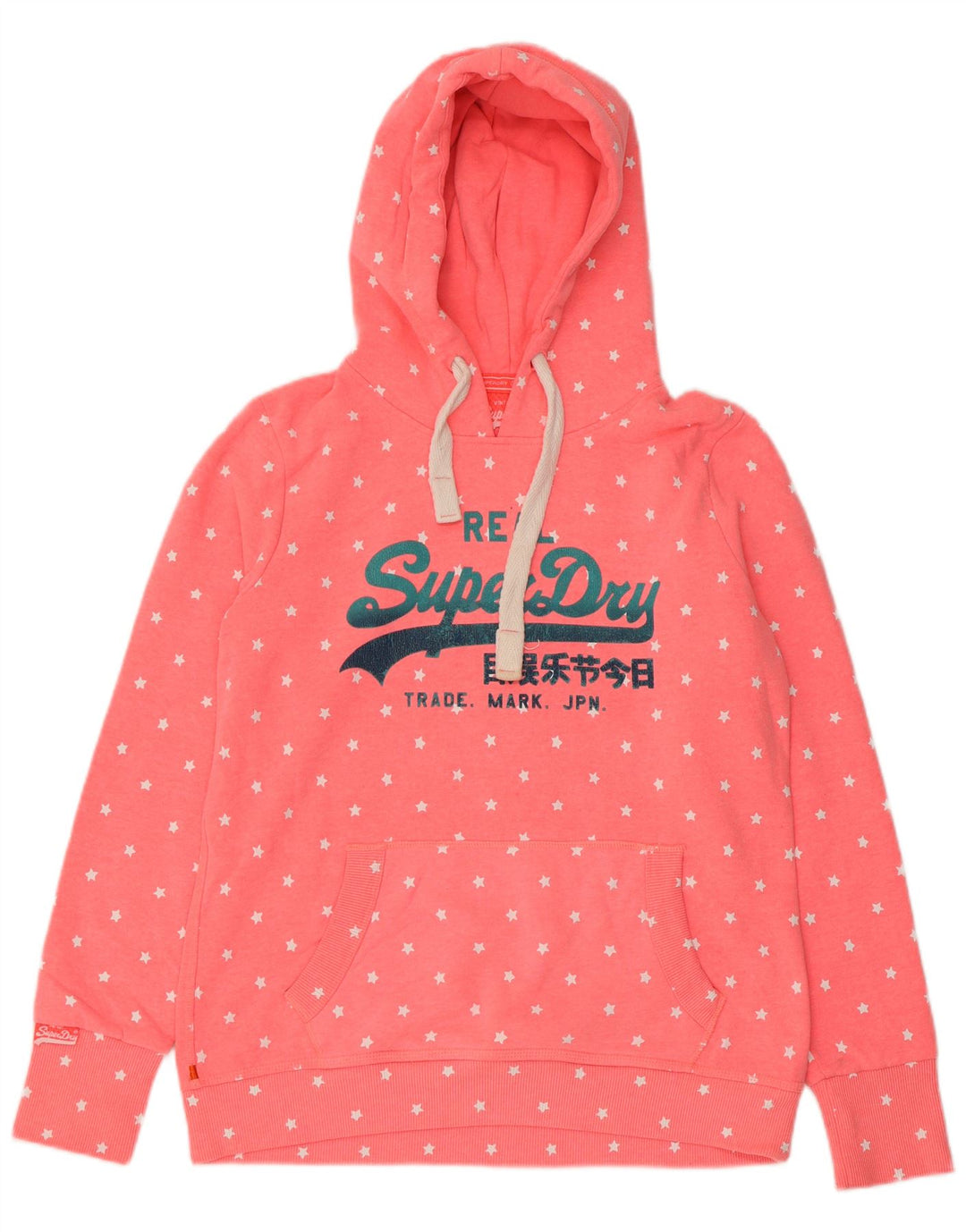 Pulover Superdry pentru damă, cu grafică, UK 18 XL, bumbac cu pete roz