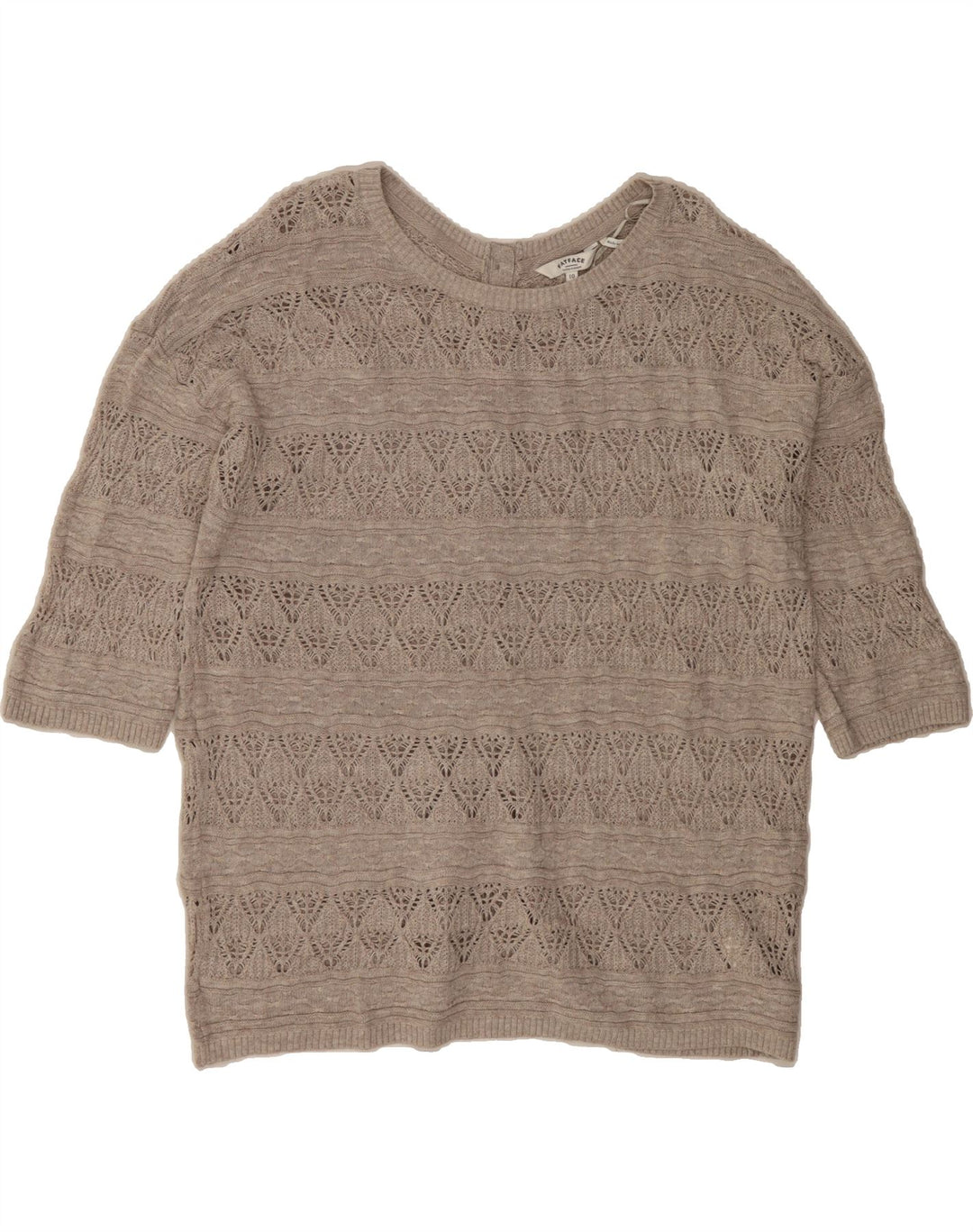 FAT FACE Womens Oversized Short Sleeve Cardigan Sweater UK 10 Small  Grey Vintage Fat Face and Second-Hand Fat Face from Messina Hembry 