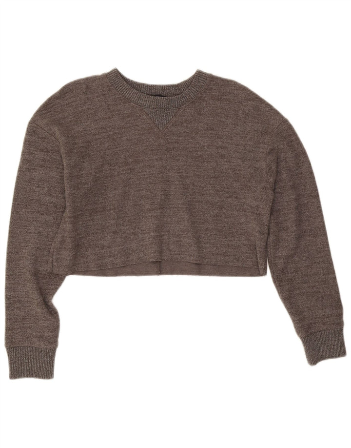 Crop Top pentru femei Zara cu mânecă lungă Marea Britanie 10 Mic Gri Pete