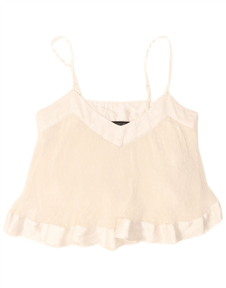 Top crop pentru femei Zara UK 10 Poliester cu pete albe mici