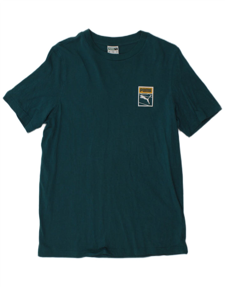 Tricou grafic PUMA pentru bărbați Top din bumbac verde mediu