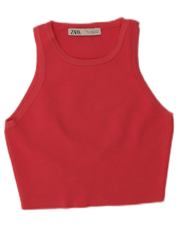 Zara Womens Crop Vest Top UK 8 Small Pink
