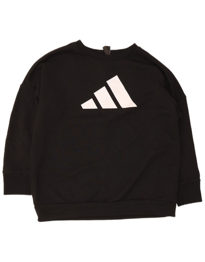 Pulover adidas pentru femei grafic supradimensionat UK 12/14 mediu negru