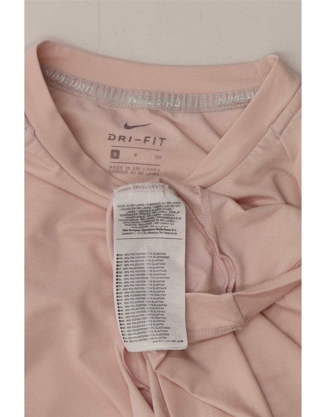 Nike Dri Fit Top cu mânecă lungă pentru femei UK 10, poliester roz mic