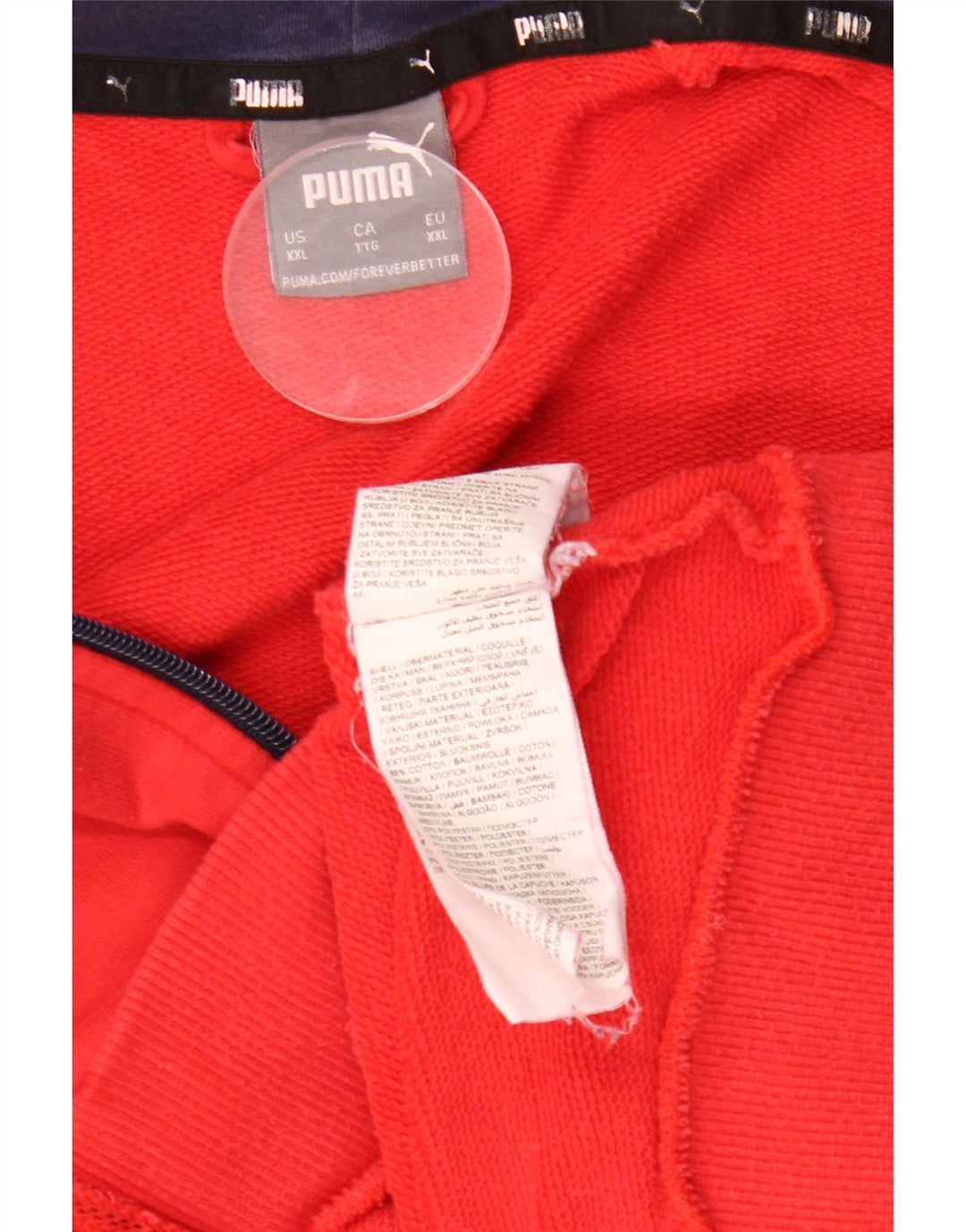 Pulover PUMA Graphic Zip pentru bărbați, bumbac roșu 2XL