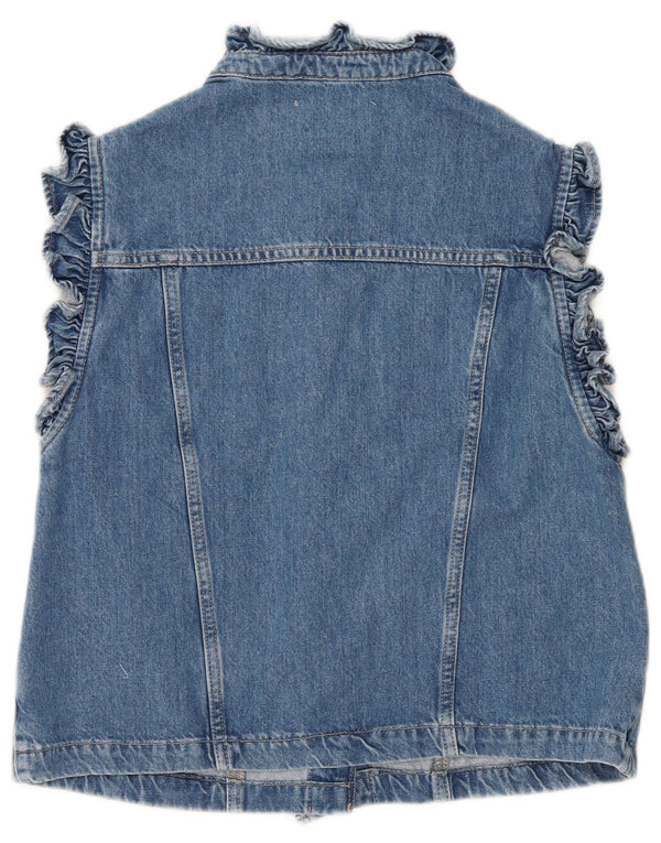 MINT VELVET Gilet de denim pentru femei UK 14 Medium Blue Bumbac