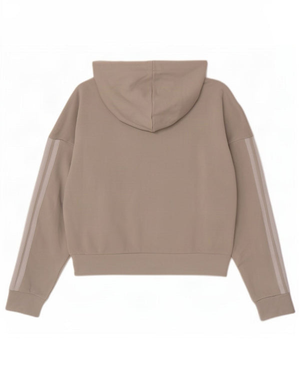 Jumper Adidas pentru femei oversized Crop Zip Neck Hoodie UK 8/10 Small Gri