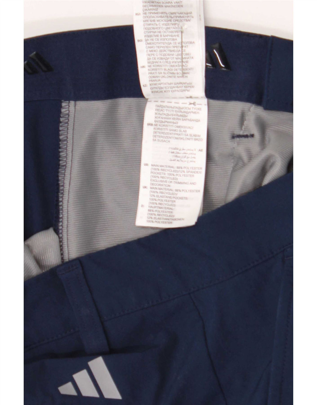 Pantaloni chino subțiri pentru bărbați Adidas W28 L34 poliester bleumarin