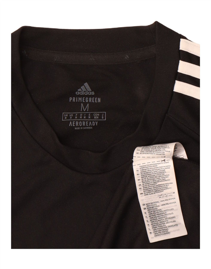 ADIDAS Mens Aeroready T-Shirt Top Medium Black Polyester Vintage Adidas and Second-Hand Adidas from Messina Hembry 