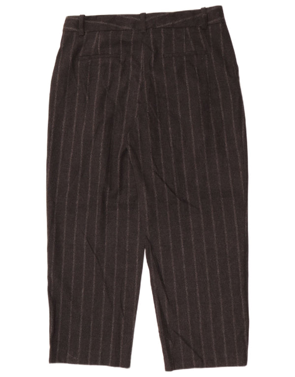 Pantaloni de costum crop conici pentru femei Zara L30 L26, gri cu dungi