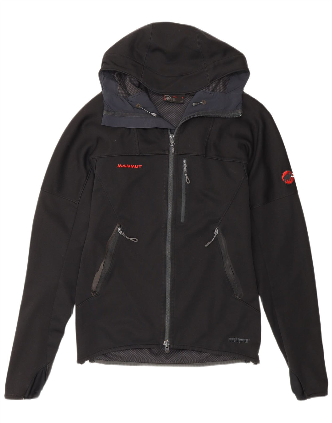 Jachetă de vânt pentru femei cu glugă Mammut UK 14 Medium Black Poliester