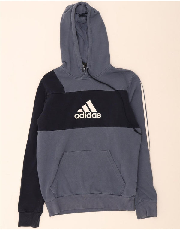 Pulover cu glugă cu grafic pentru bărbați Adidas, mic albastru, bumbac color bloc