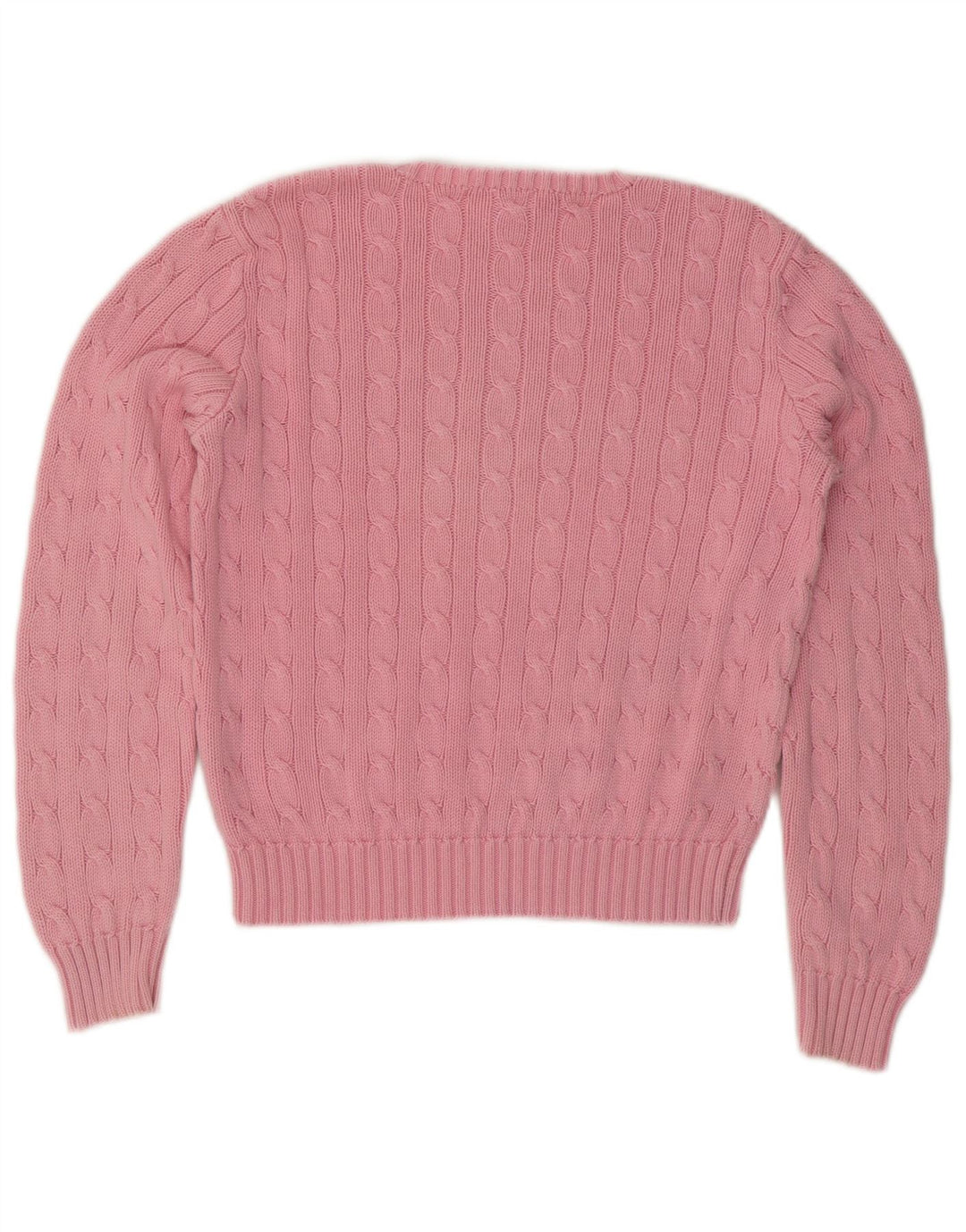 RALPH LAUREN Pulover Crop Crew Deck pentru femei UK 14 Roz mare