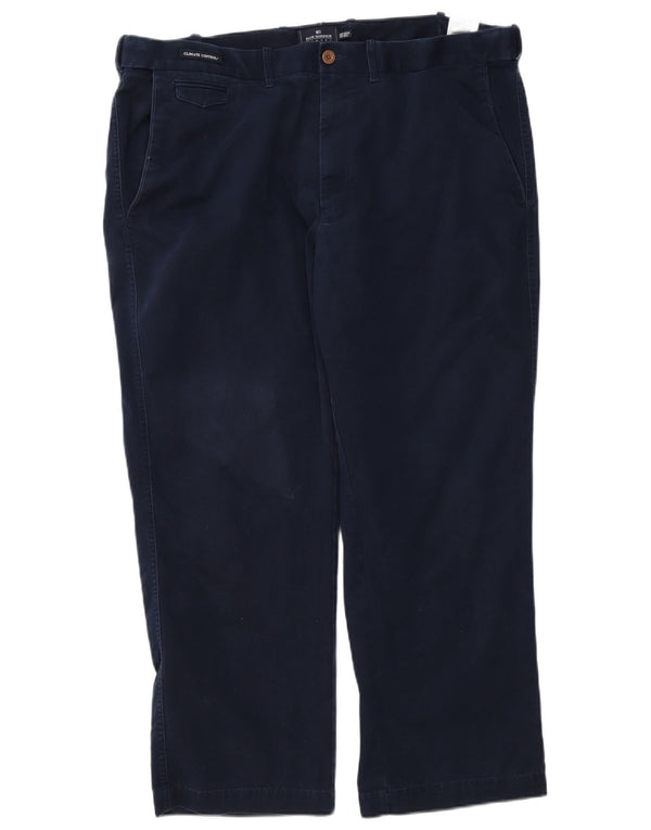 Marks & Spencer Pantaloni chino drepți Blue Harbour pentru bărbați L42 L29 bleumarin