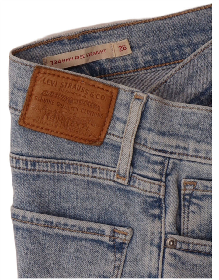 Blugi drepti cu talie mare Levi's 724 pentru femei W26 L28 albastru
