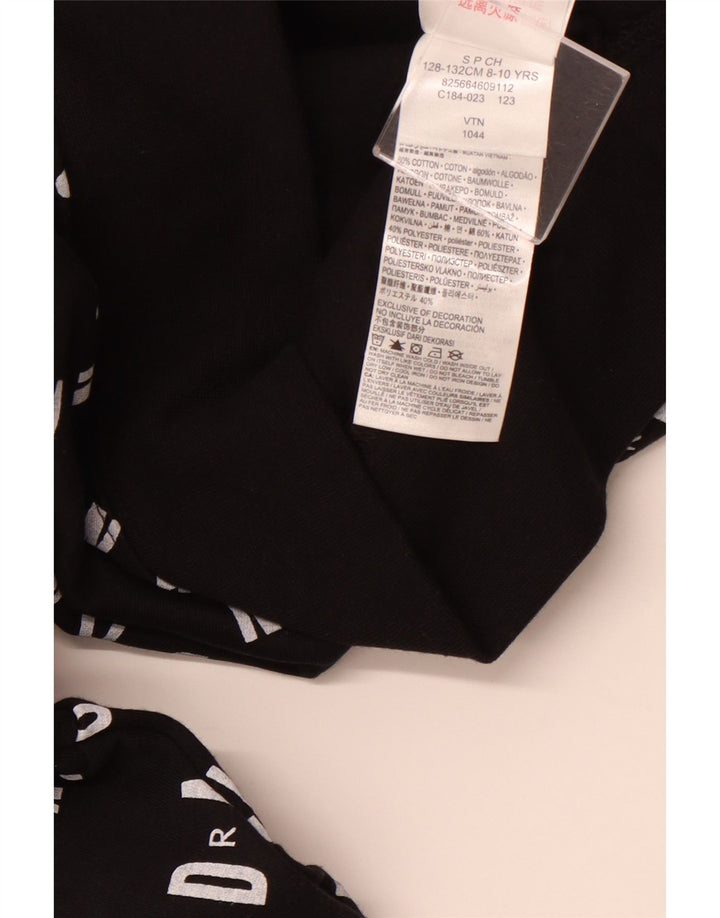 JORDAN Pulover cu glugă cu grafică pentru băieți 8-9 ani mic bumbac negru