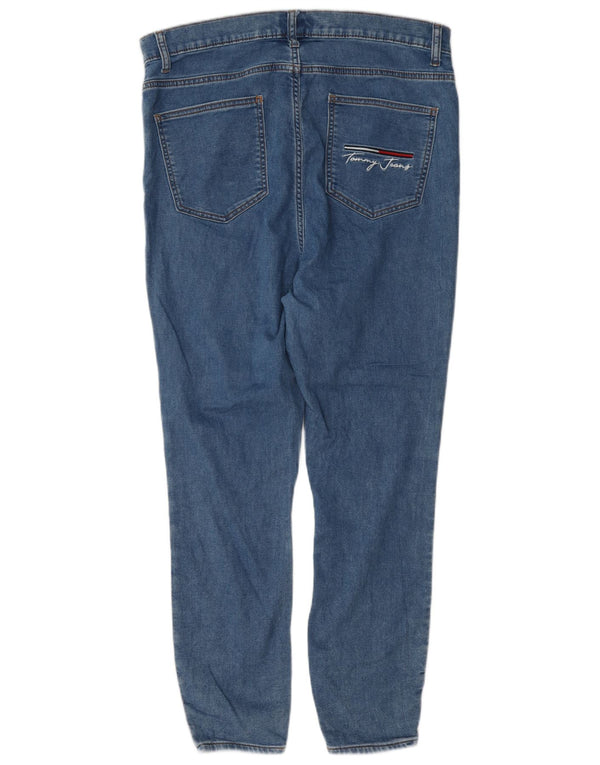Blugi skinny cu grafic pentru femei cu talie înaltă Tommy Hilfiger US 14 XL W34 L27 Albastru