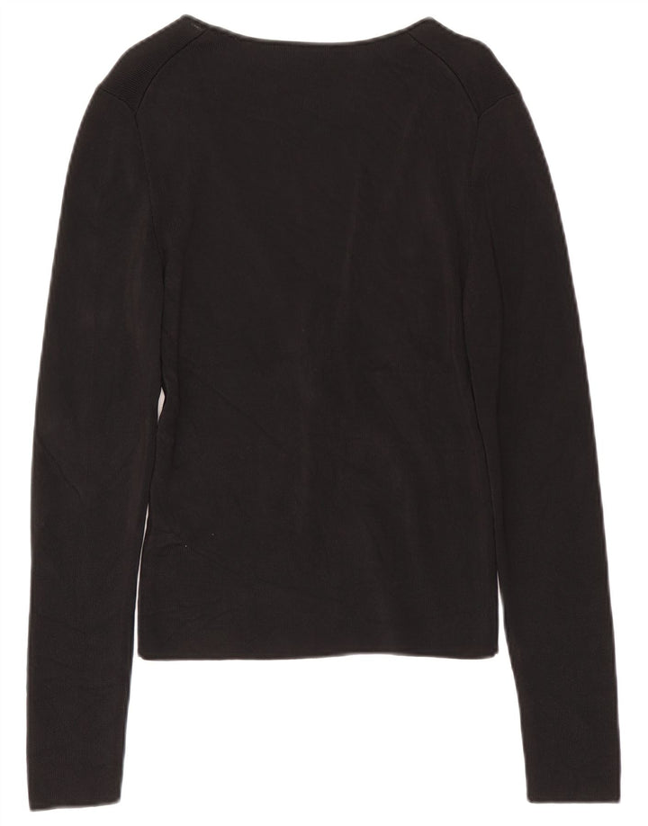 Guess Top pentru femei cu mânecă lungă UK 12 Medium Black Rayon