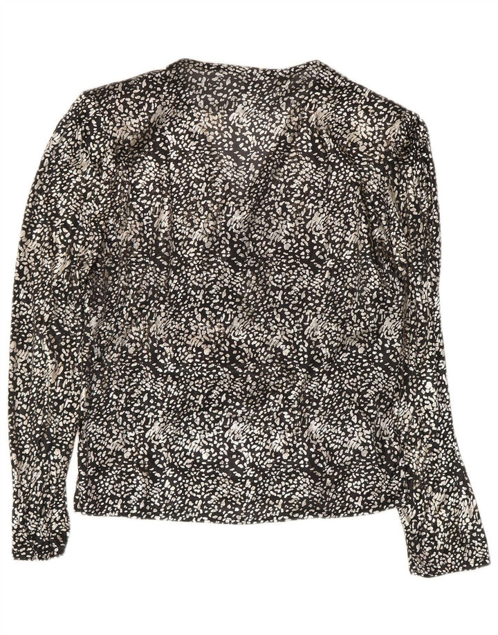 Bluză cu mânecă lungă pentru femei C & A Top EU 40 Medium Black Animal Print