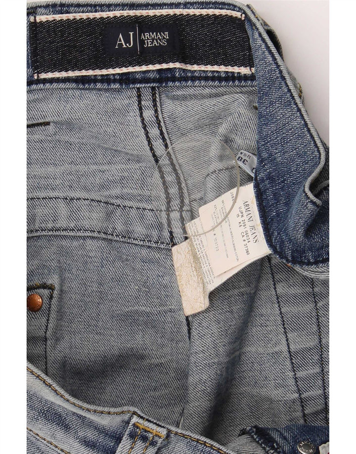 Blugi drepți învechiți pentru bărbați Armani W38 L32 Bumbac albastru