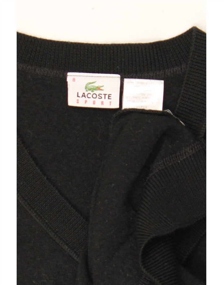 Pulover pentru bărbați Lacoste cu decolteu în V Mărimea 8 3XL Lână neagră