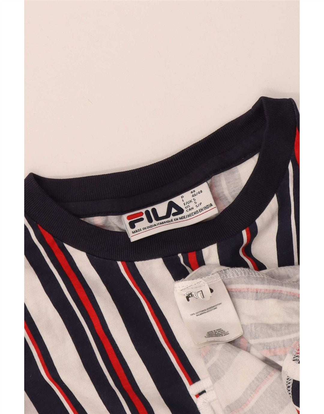 Tricou cu grafic Fila pentru bărbați Top mic din bumbac cu dungi multicolore