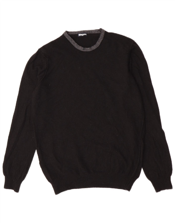 Pulover Blauer pentru bărbați cu gât crew, mediu negru