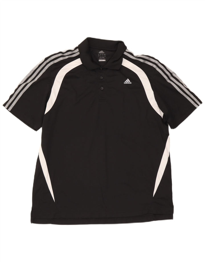 Tricou polo Adidas Climalite pentru bărbați XL, negru, poliester color bloc