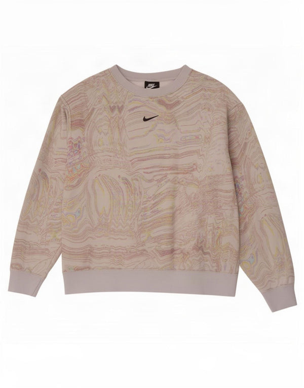 Pulover Nike cu model abstract pentru femei UK 16, mare, alb