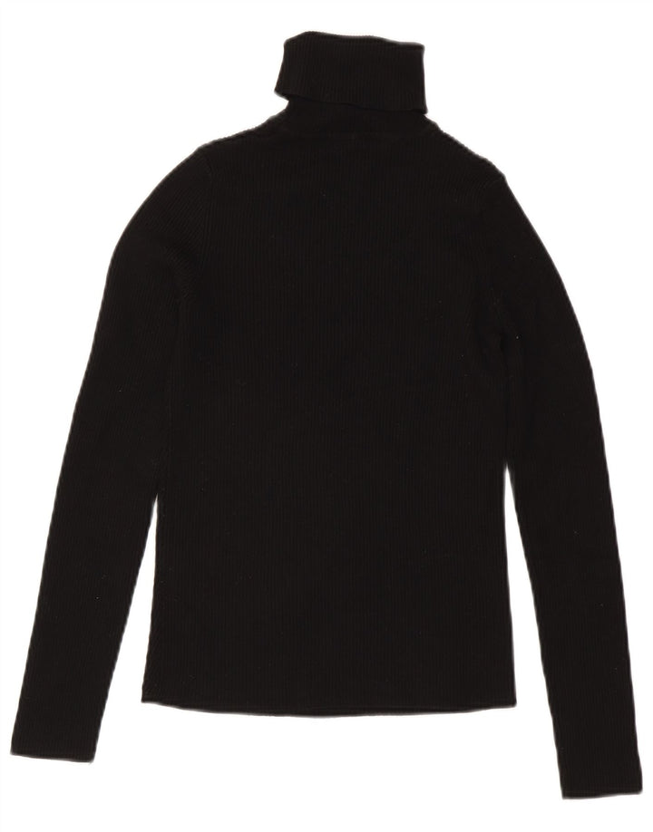 Bluză pentru femei Zara cu gât rulat Top UK 12 Medium Black Viscose
