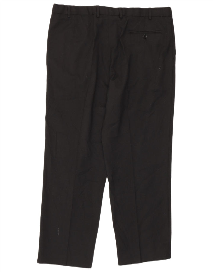 Pantaloni de costum pentru bărbați Marks & Spencer L38 L29 Poliester negru