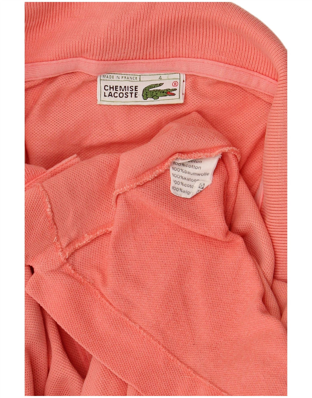 Tricou polo Lacoste pentru bărbați, mărimea 4, bumbac roz mediu