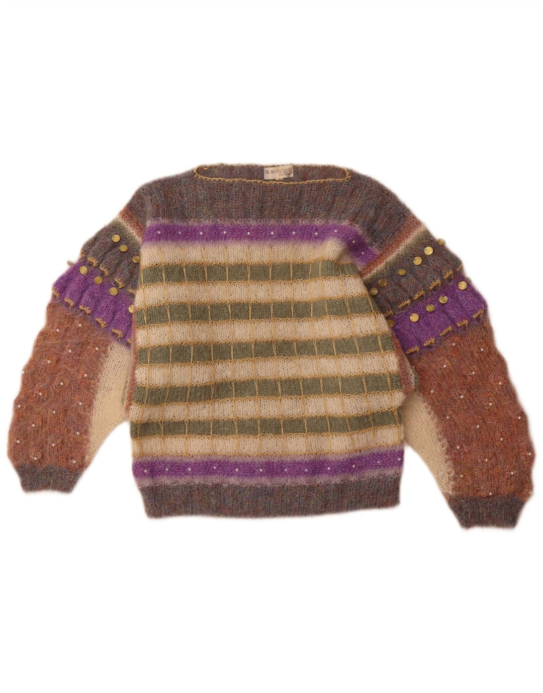 FIONA MACLEOD Pulover pentru damă cu gât de barcă UK 14 Medium Multicolor