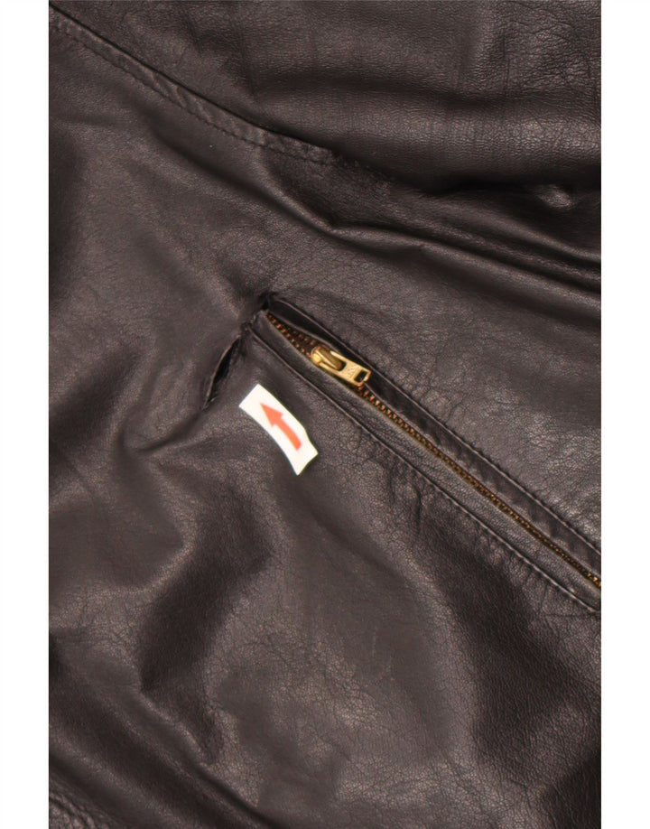 Geacă din piele vintage pentru bărbați IT 52 XL din piele neagră