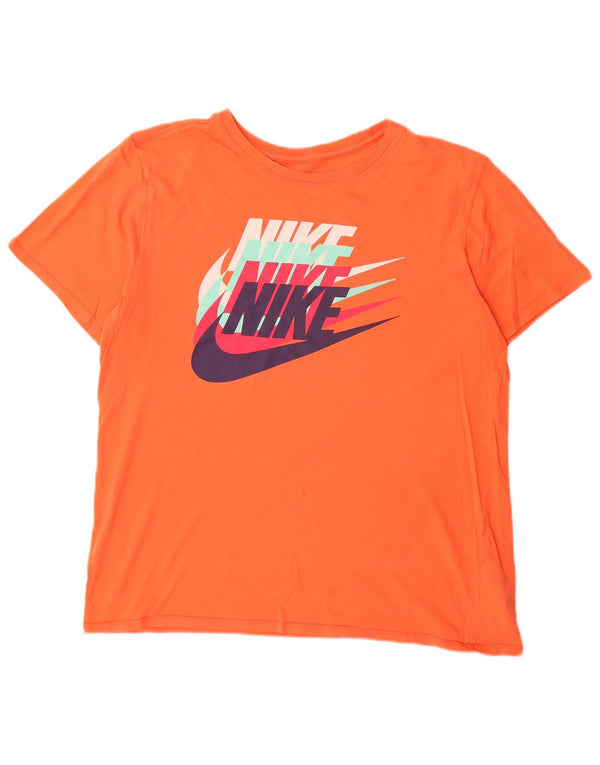 Tricou grafic Nike pentru bărbați Top mare din bumbac portocaliu