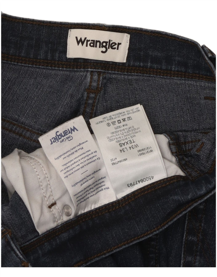 Blugi drepte pentru bărbați Wrangler Texas W34 L34 Bumbac albastru