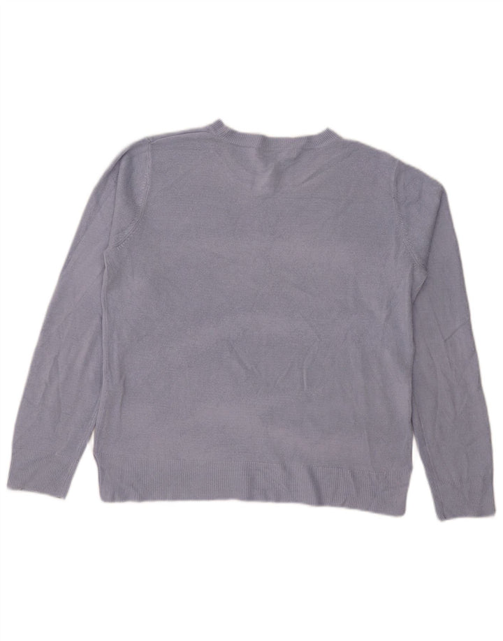 Pulover pentru femei Marks & Spencer cu decolteu rotund, mare, albastru, viscoză