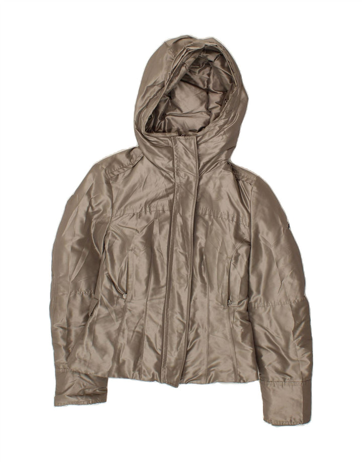 PEUTEREY Girls Hooded Padded Jacket 11-12 Years XL Grey Polyester Vintage PEUTEREY and Second-Hand PEUTEREY from Messina Hembry 