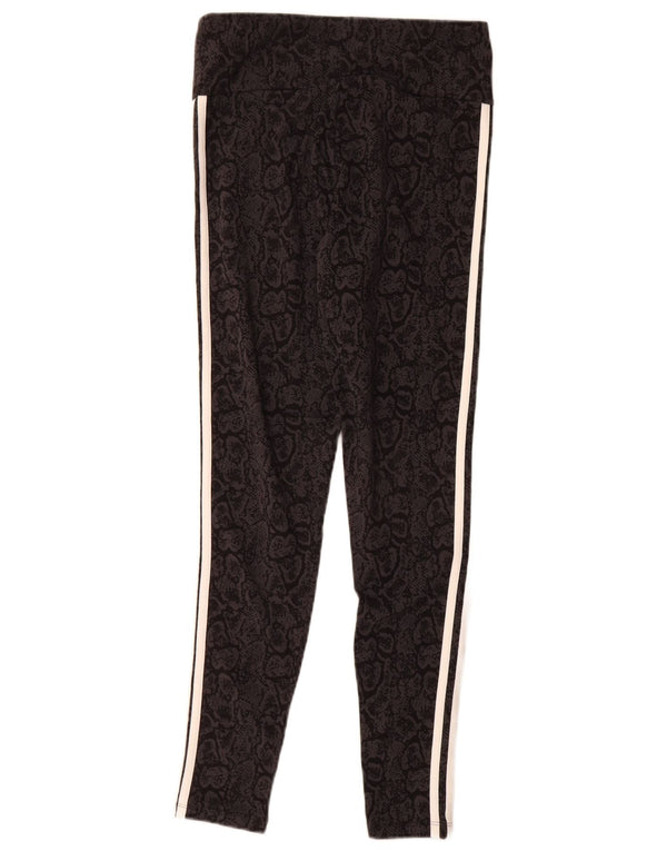 Leggings pentru femei Adidas UK 12/14 Medium Black Animal Print Bumbac
