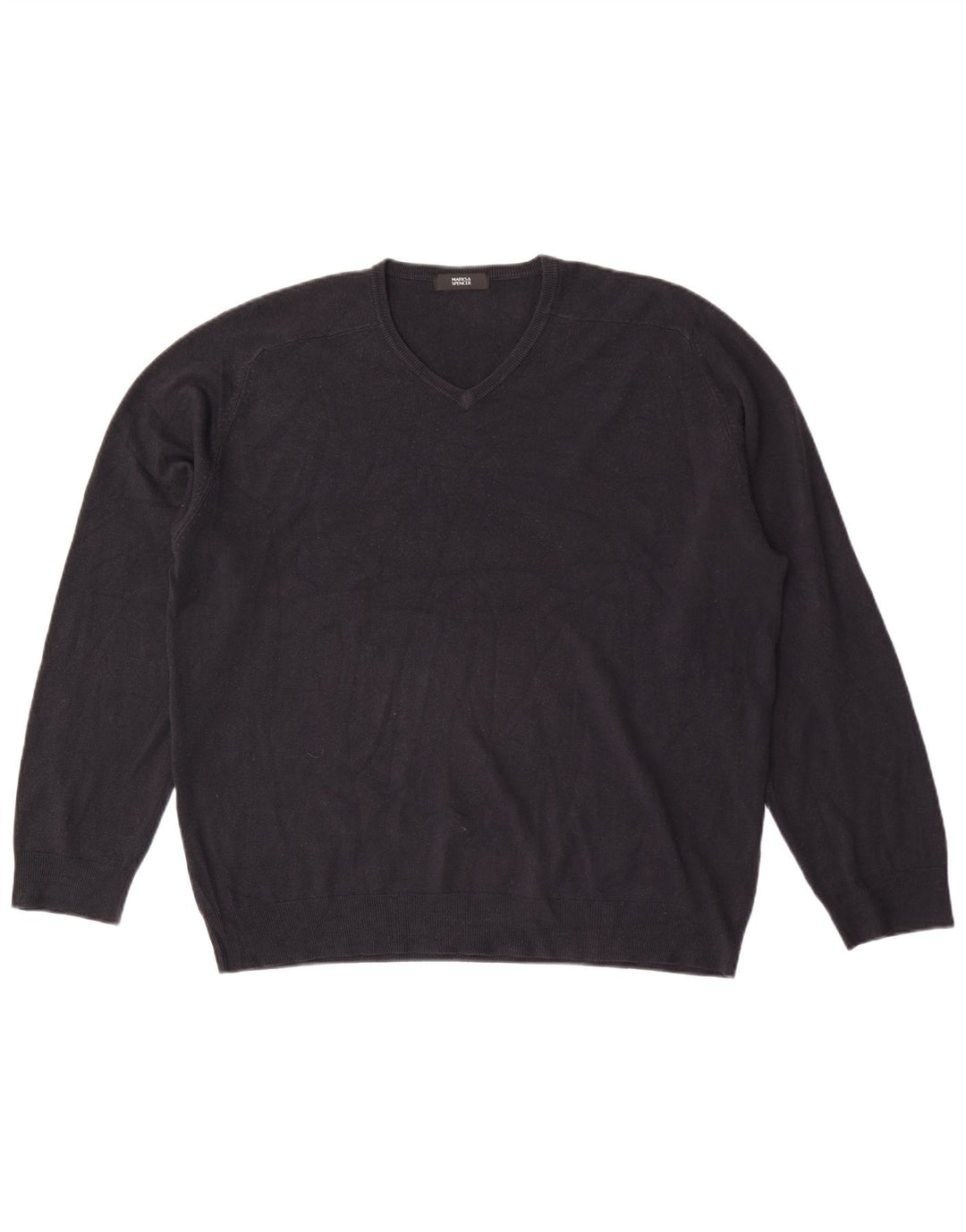 Pulover pentru bărbați Marks & Spencer, cu decolteu în V, XL, acrilic, albastru bleumarin
